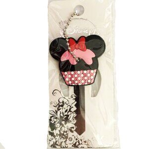 Loungefly Minnie Mouse Key Cover Keychain Pink White Dots Key Fob NEW